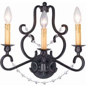 Crystorama Lighting CRY 9333 BK Orleans Wall Sconce Hand Polished