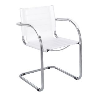 Safco Flaunt White Leather Guest Chair