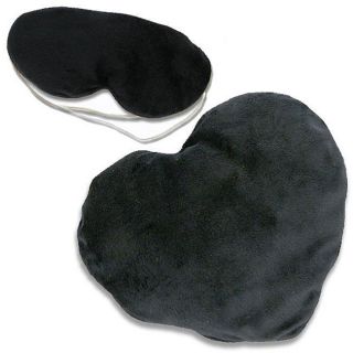 Soothera Black Therapeutic Hot/ Cold Heart Pillow/ Eye Mask Set