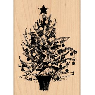 Penny Black Mounted Rubber Stamp 3.5x5 festive Tree