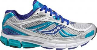 Womens Saucony Omni 12   Silver/Blue/White Running Shoes