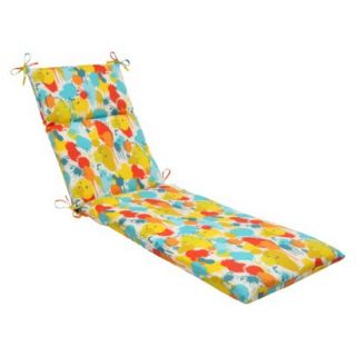 Outdoor Chaise Lounge Cushion   Blue/Yellow Neddick