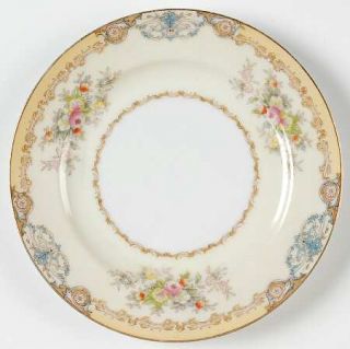 Meito Langdon Bread & Butter Plate, Fine China Dinnerware   Blue & Brown Scrolls