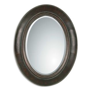 Tivona Chestnut Copper Framed Beveled Oval Mirror
