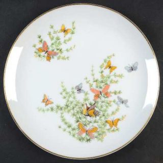 Shafford Ecstasy Salad Plate, Fine China Dinnerware   Butterflies&Flowers,Green