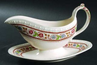 Spode Firenze Gravy Boat with Attached Underplate, Fine China Dinnerware   Centu