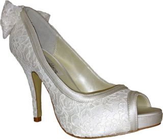Womens Allure Bridals Julie   Ivory Lace/Satin Ornamented Shoes