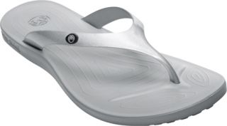Womens Ocean Minded by Crocs Malia Metallic Flip   Silver Casual Shoes