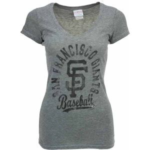 San Francisco Giants 5th and Ocean MLB Womens V Neck Foil T Shirt
