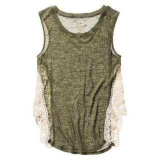 Mossimo Supply Co. Juniors Side Crochet Tank   Olive XS