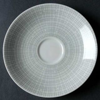 Arzberg Filigran Saucer, Fine China Dinnerware   Form 2025, Gray Criss Cross Lin