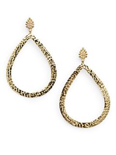 Champagne Diamond & 18K Yellow Gold Earrings   Gold