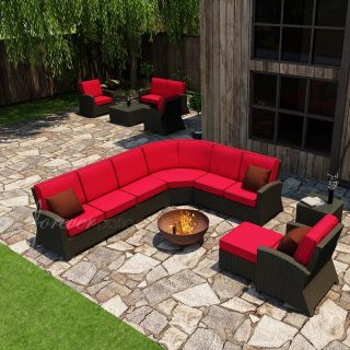 Chicago Wicker and Trading Co Forever Patio Barbados 7 Piece Sectional