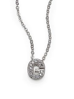 Adriana Orsini Sterling Silver Pave Initial Pendant Necklace   G