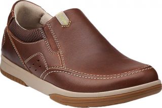 Mens Clarks Wave.Camp Easy   Brown Leather Sneakers