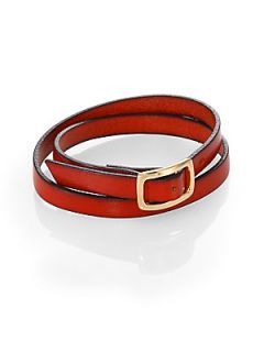 Robin Rotenier Seville Leather Wrap Bracelet   Red