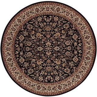 Everest Isfahan Black Area Rug (710 Round) (BlackSecondary colors Brown sienna, chestnut, creme caramel, soft linenPattern FloralTip We recommend the use of a non skid pad to keep the rug in place on smooth surfaces.All rug sizes are approximate. Due t