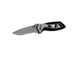 Gerber Knives 31001944 Outrigger AO 2.0 Drop Point Folding Knife, Serrated Edge Spring Assisted Stainless Steel