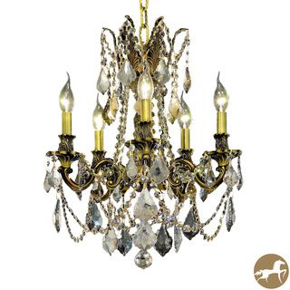 Christopher Knight Home Meilen 5 light Royal Cut Gold Crystal And Antique Bronze Chandelier (Crystal and AluminumFinish Antique BronzeNumber of lights 5Requires five (5) 60 watt max bulb (not included)Bulb type E12, 110V 125V5 feet of chain/wire includ