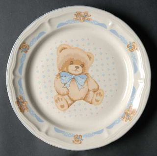 Tienshan Theodore Bear Dinner Plate, Fine China Dinnerware   Legs Apart Bear Cen