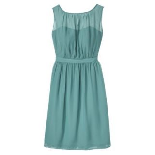 TEVOLIO Womens Plus Size Chiffon Illusion Sleeveless Dress   Blue Ocean   28W