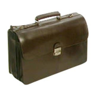 Bond Street Ltd Flapover Key Lock Executive Leather Briefcase Multicolor  