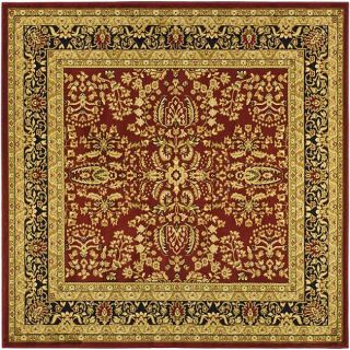 Lyndhurst Collection Persian Treasure Red/ Black Rug (6 Square)