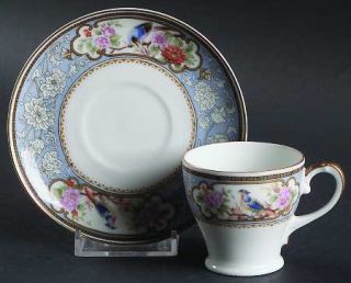 Hutschenreuther Bird Of Paradise Footed Demitasse Cup & Saucer Set, Fine China D