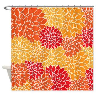  Vintage Floral Orange Dahlia Shower Curtain  Use code FREECART at Checkout