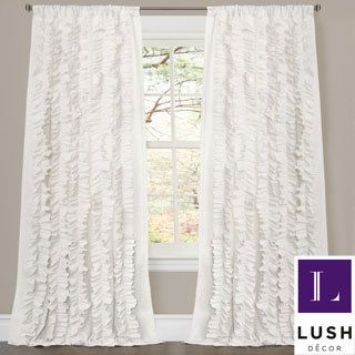 Lush Decor Belle White 84 inch Curtain Panel (WhiteCurtain style Window panelConstruction Rod pocketLining NoDimensions 54 inches x 84 inchesTie backs not includedMaterials 100 percent polyesterCare instructions Dry clean onlyThe digital images we d