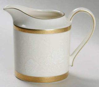 Mikasa Antique Lace Creamer, Fine China Dinnerware   Gold Encrusted,White Flower