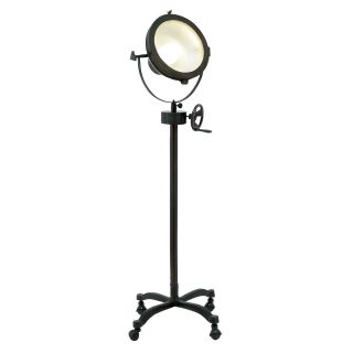 Hollywood Studio Handcrafted 57 inch Mobile Directors Spot Light Floor Lamp (Black Finish Dark Metal On/off floor switch60 watt bulb type A (bulb not included) Materials AluminumDimensions 57 inches high x 16 inches wide x 16 inches longA unique accent