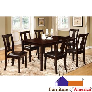 Furniture Of America Briddle Geo Espresso 7 piece Rectangular Table Dining Set