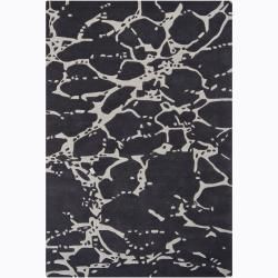 Hand tufted Mandara Grey Geometric Wool Rug (79 X 106) (IvoryPattern geometricTip We recommend the use of a  non skid pad to keep the rug in place on smooth surfaces. All rug sizes are approximate. Due to the difference of monitor colors, some rug color