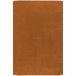 Hand crafted Orange Geometric Harney Wool Rug (2 X 3)