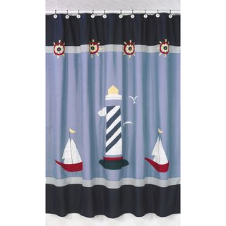 Come Sail Away Nautical Shower Curtain (Red, White and Blue Materials 100 percent cotton fabricsDimensions 72 inches x 72 inchesCare instructions Machine washableThe digital images we display have the most accurate color possible. However, due to diffe