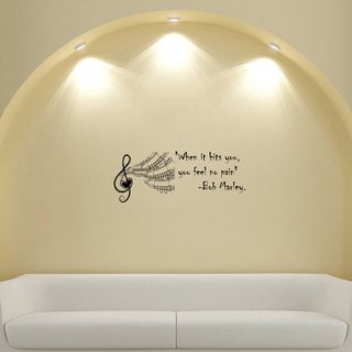 Bob Marley Quote Musical Vinyl Wall Decal Sticker (Glossy blackEasy to apply You will get the instructionDimensions 25 inches wide x 35 inches long )
