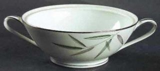 Noritake Bambina Sugar Bowl No Lid, Fine China Dinnerware   Green & Gray Bamboo
