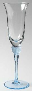 Mikasa Mariposa Blue Fluted Champagne   Blue Stem, Clear    Bowl