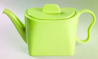 Franciscan Tiempo Lime Green (Sprout) Teapot & Lid, Fine China Dinnerware   Lime