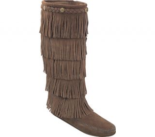 Womens Minnetonka 5 Layer Fringe Boot   Dusty Brown Suede Boots