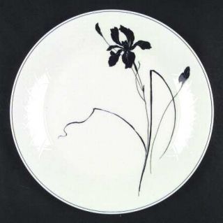 Mikasa Ebony Iris Dinner Plate, Fine China Dinnerware   Bone, Coupe Shape   Cn00