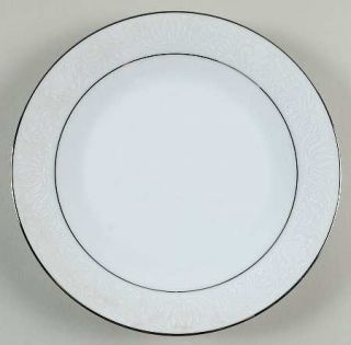 Noritake Kendal Salad Plate, Fine China Dinnerware   White On White Floral Decor