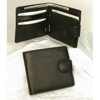 Jdd Black Leather Snap closure Wallet