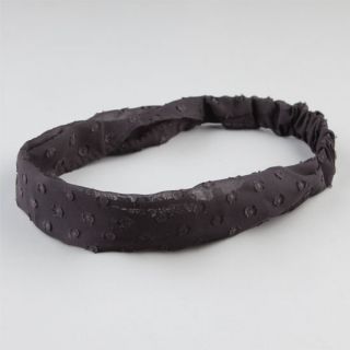 Textured Dot Chiffon Headband Black One Size For Women 223928100