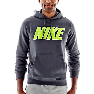 Nike Graphic Fleece Pullover Hoodie, Anthracite/volt, Mens