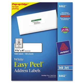 Avery Labels Easy Peel Inkjet Address Labels, 1 1/3 x 4, White (8462)