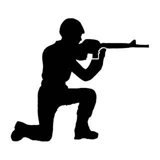 Man Warrior With Gun Vinyl Wall Art Decal (BlackEasy to apply with instructions includedDimensions 22 inches wide x 35 inches long )