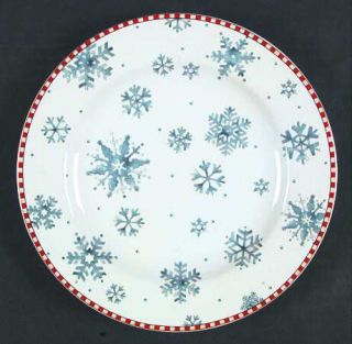 Sakura Snowflake Dessert/Pie Plate, Fine China Dinnerware   Debbie Mumm, Blue/Wh