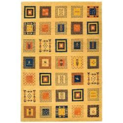 Hand knotted Gabeh Nomad Beige Wool Rug (5 X 8)